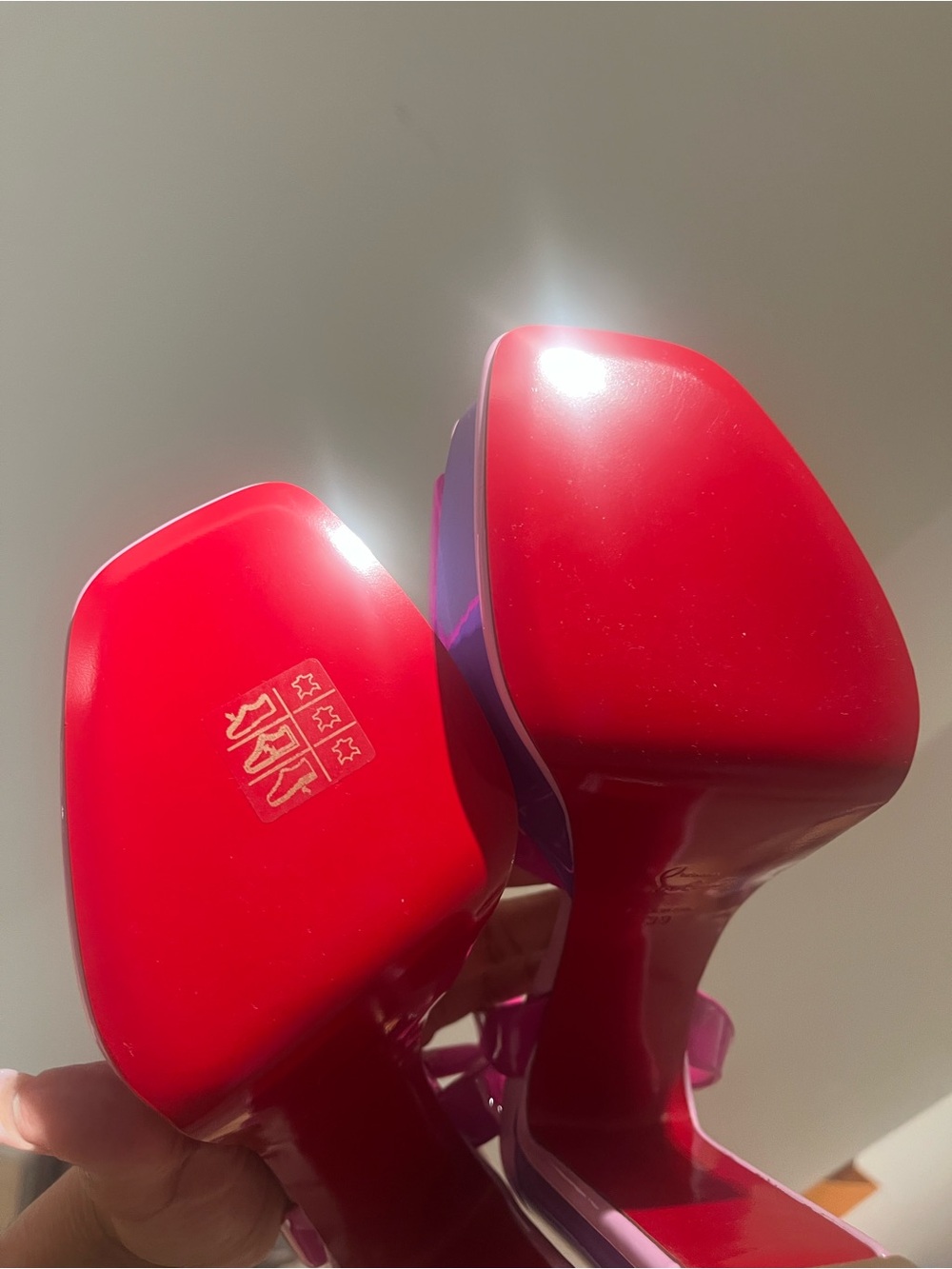 Christian Louboutin Hot Pink Patent Slingback Sandals - Picture 4 of 5